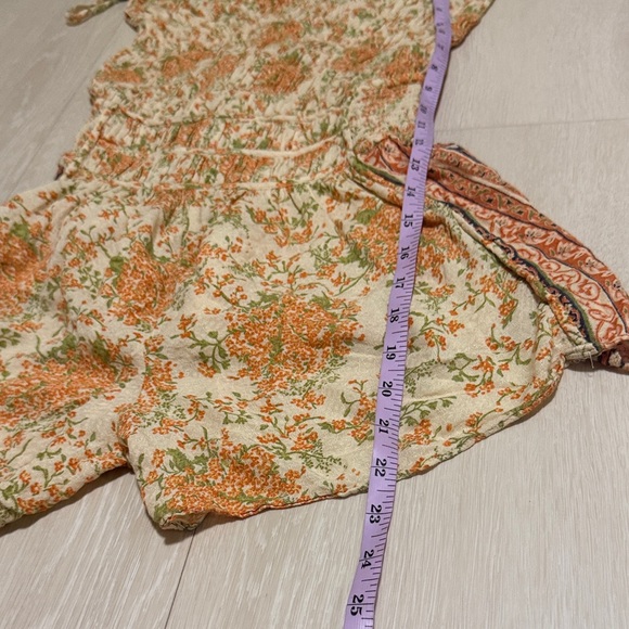 Free People Floral Print Jumpsuit in Cream and Orange - Picture 7 of 12